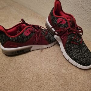 Nike Air Max Black and Red Athletic Shoes